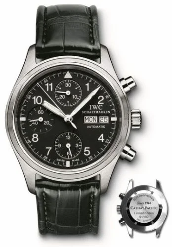 IWC Pilot's Watch Chronograph Stainless Steel / Black / Cathay Pacific IW3706-31 (IW370631)